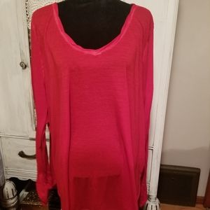 Lane Bryant Plus Size red long sleeve t shirt